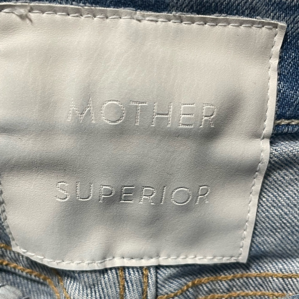 MOTHER SUPERIOR The Tomcat Ripped Crop Straight Leg Jeans 25 - Picture 12 of 16
